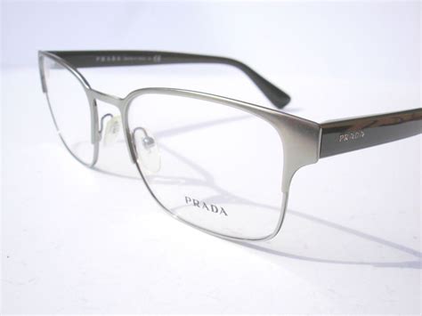 Prada VPR 64R Glasses in Gray/Silver w/ Olive Bows (7CQ